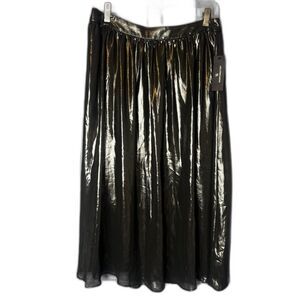 Worthington NWT Black Shiny Glossy Aline Dressy Cocktail Evening Skirt Size 6